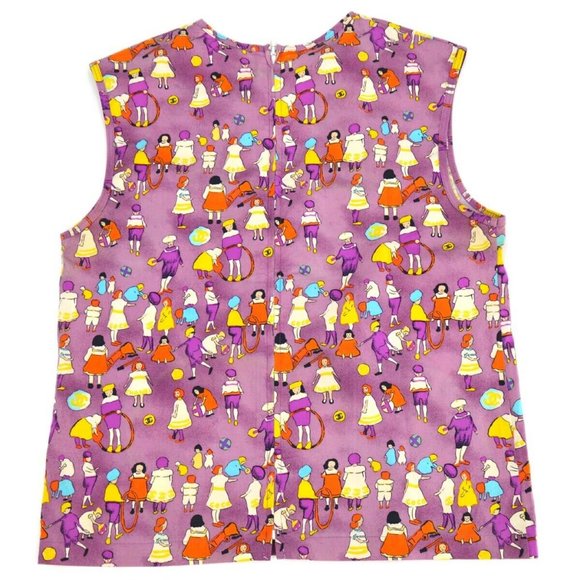Chanel 01P #42 Zip-up Sleeveless Tops Tank Top Cotton Purple 98